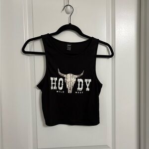 Black HOODY Wild West Crop Top
